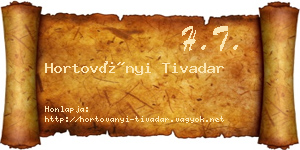 Hortoványi Tivadar névjegykártya
